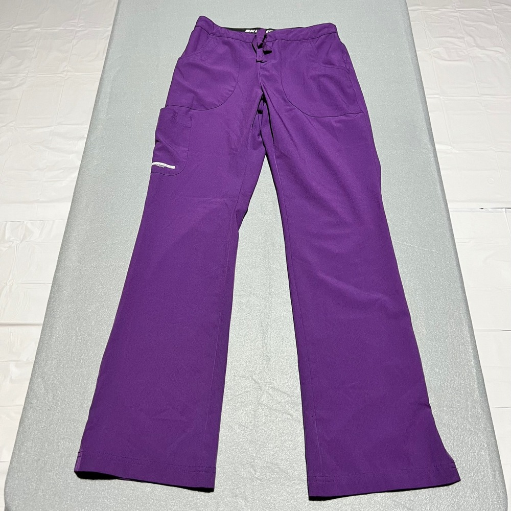 Skechers by Barco Purple Cargo Scrub Pants Womens XS Drawstring Medical Uniform